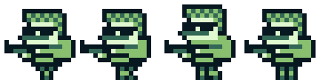 Example: Spritesheet for walking left - gurknukem-walk-left.png